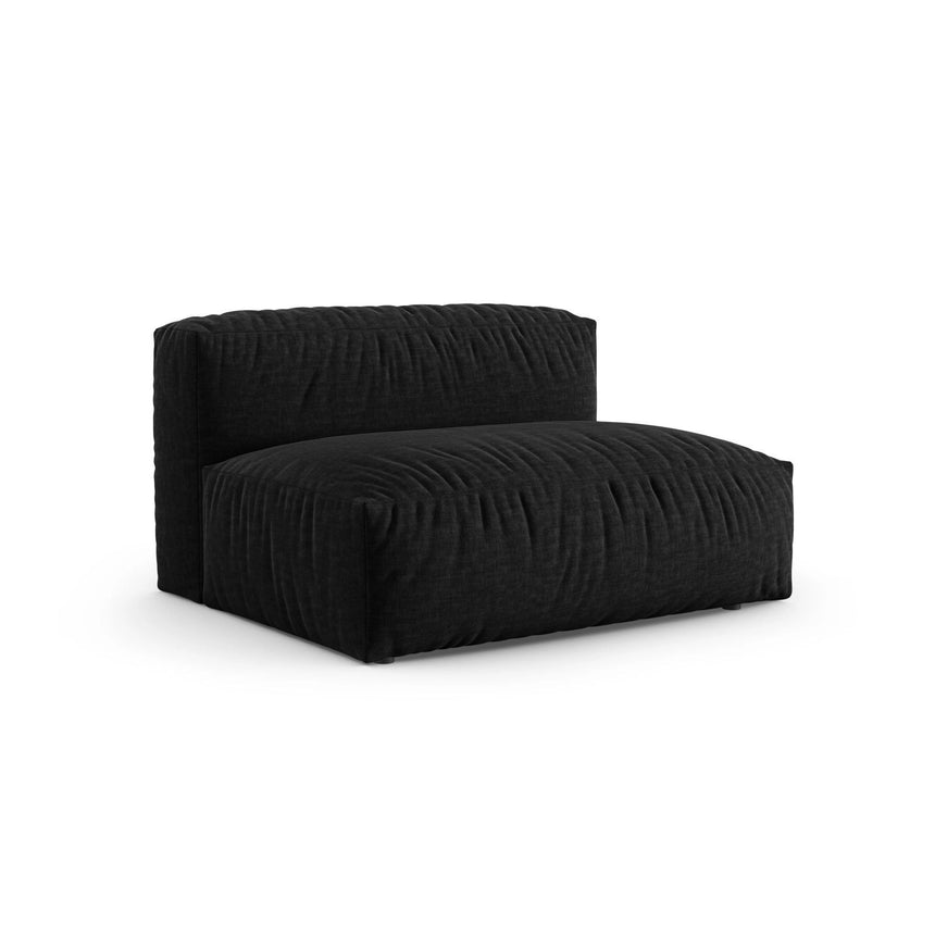 Martina Modulares Sofa Sitzelement, Rechte Seite, Sitztiefe 90 cm, aus Strukturierter Stoff in Schwarz (Boston Black), 160x120 cm von Micadoni – Bild 3