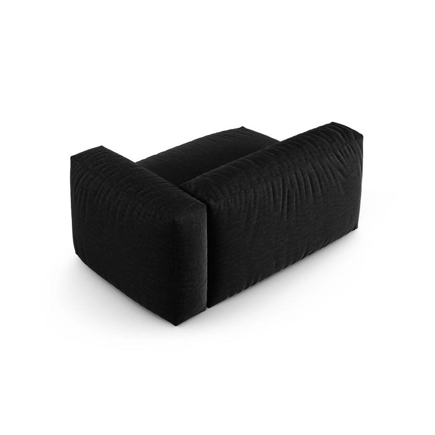 Martina Modulares Sofa Sitzelement, Rechte Seite, Sitztiefe 90 cm, aus Strukturierter Stoff in Schwarz (Boston Black), 160x120 cm von Micadoni – Bild 4