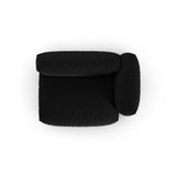 Martina Modulares Sofa Sitzelement, Rechte Seite, Sitztiefe 90 cm, aus Strukturierter Stoff in Schwarz (Boston Black), 160x120 cm von Micadoni – Bild 5