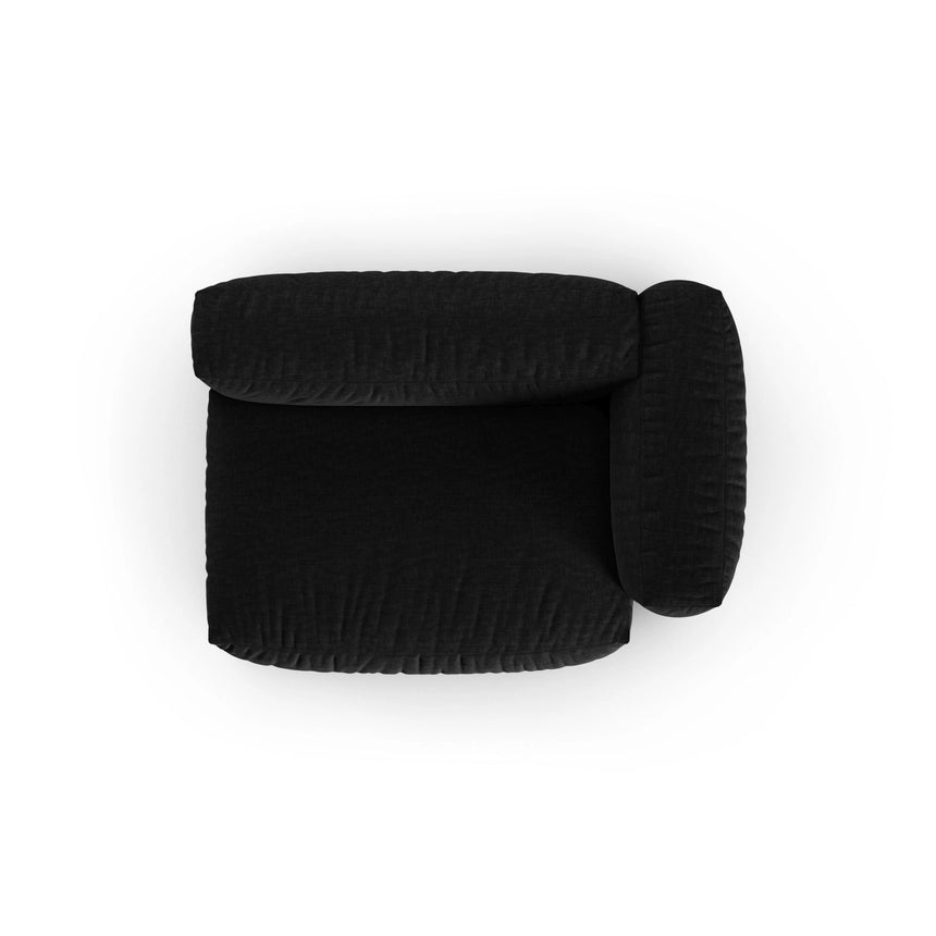 Martina Modulares Sofa Sitzelement, Rechte Seite, Sitztiefe 90 cm, aus Strukturierter Stoff in Schwarz (Boston Black), 160x120 cm von Micadoni – Bild 5