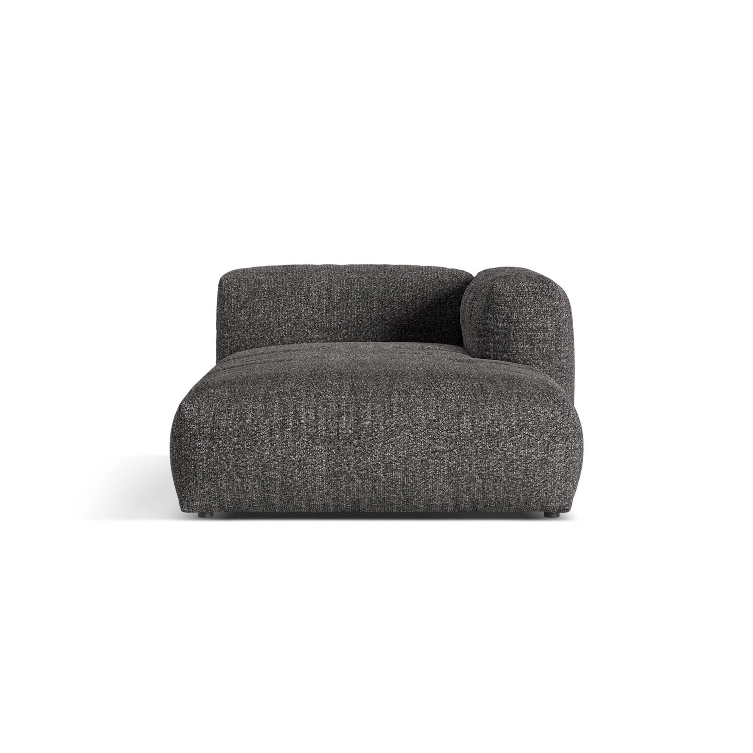 Martina Modulares Sofa Sitzelement, Rechte Seite, aus Boucle in Anthrazit (Monet Anthracite), 176x120 cm von Micadoni – Bild 1
