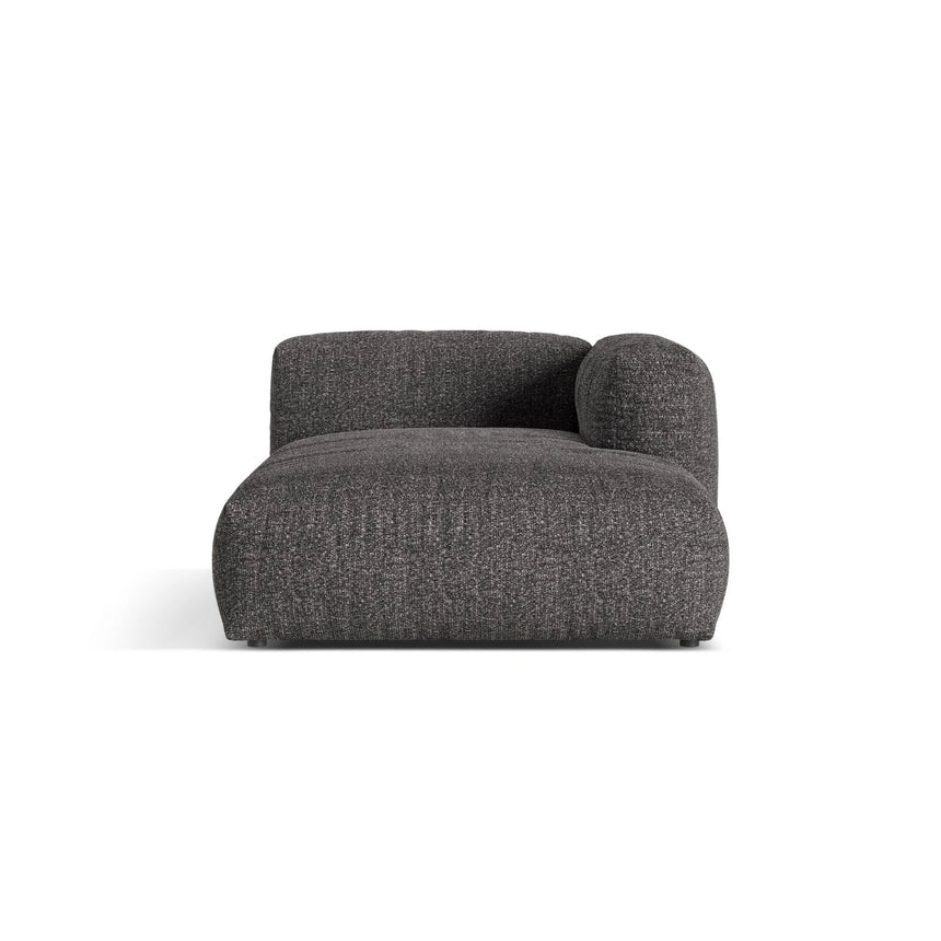 Martina Modulares Sofa Sitzelement, Rechte Seite, aus Boucle in Anthrazit (Monet Anthracite), 176x120 cm von Micadoni – Bild 1
