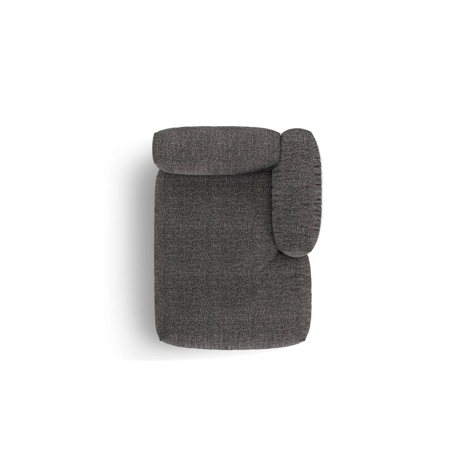 Martina Modulares Sofa Sitzelement, Rechte Seite, aus Boucle in Anthrazit (Monet Anthracite), 176x120 cm von Micadoni – Bild 5