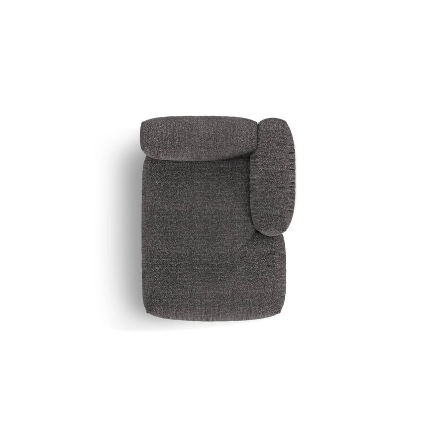 Martina Modulares Sofa Sitzelement, Rechte Seite, aus Boucle in Anthrazit (Monet Anthracite), 176x120 cm von Micadoni – Bild 5