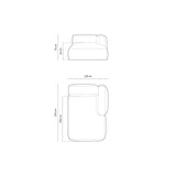 Martina Modulares Sofa Sitzelement, Rechte Seite, aus Boucle in Cappuccino (Monet Cappucino), 176x120 cm von Micadoni – Bild 2