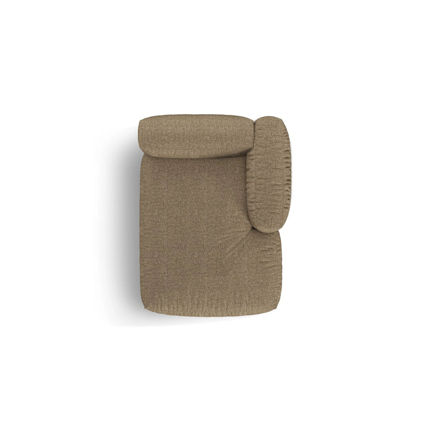 Martina Modulares Sofa Sitzelement, Rechte Seite, aus Boucle in Cappuccino (Monet Cappucino), 176x120 cm von Micadoni – Bild 5