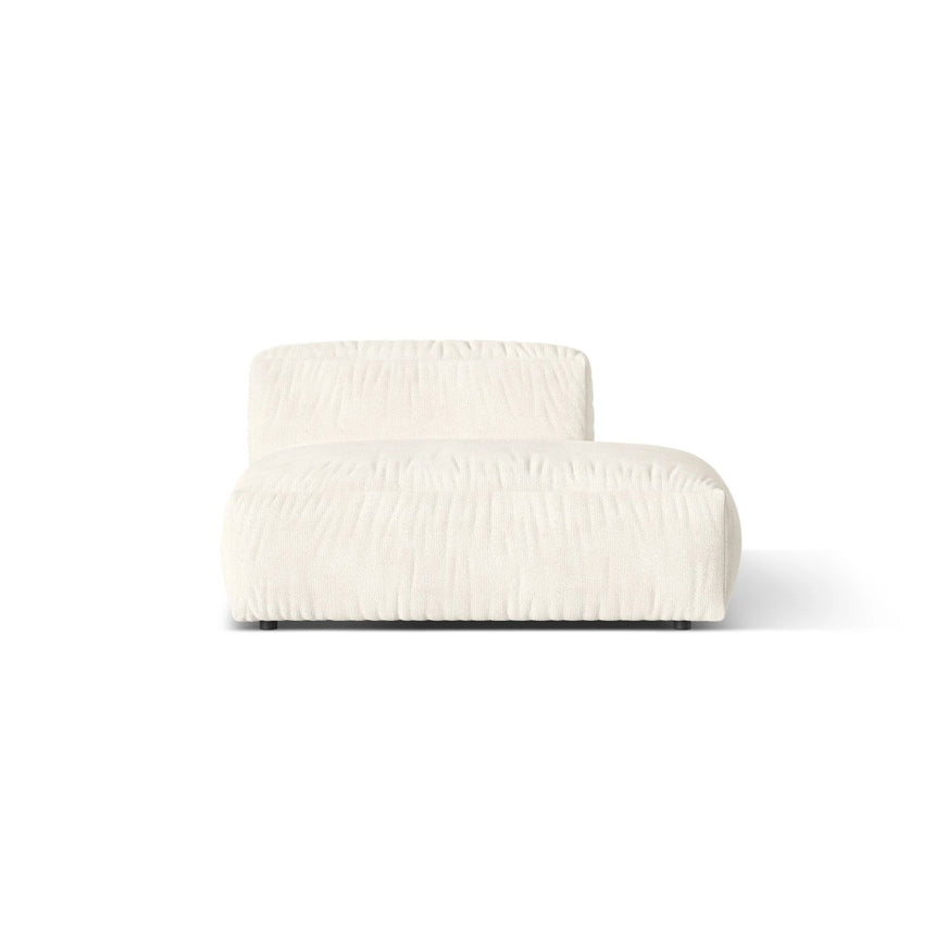 Martina Modulares Sofa Sitzelement, Rechte Seite, aus Boucle in Elfenbein (Monet Nata), 133x106 cm
 von Micadoni – Bild 1