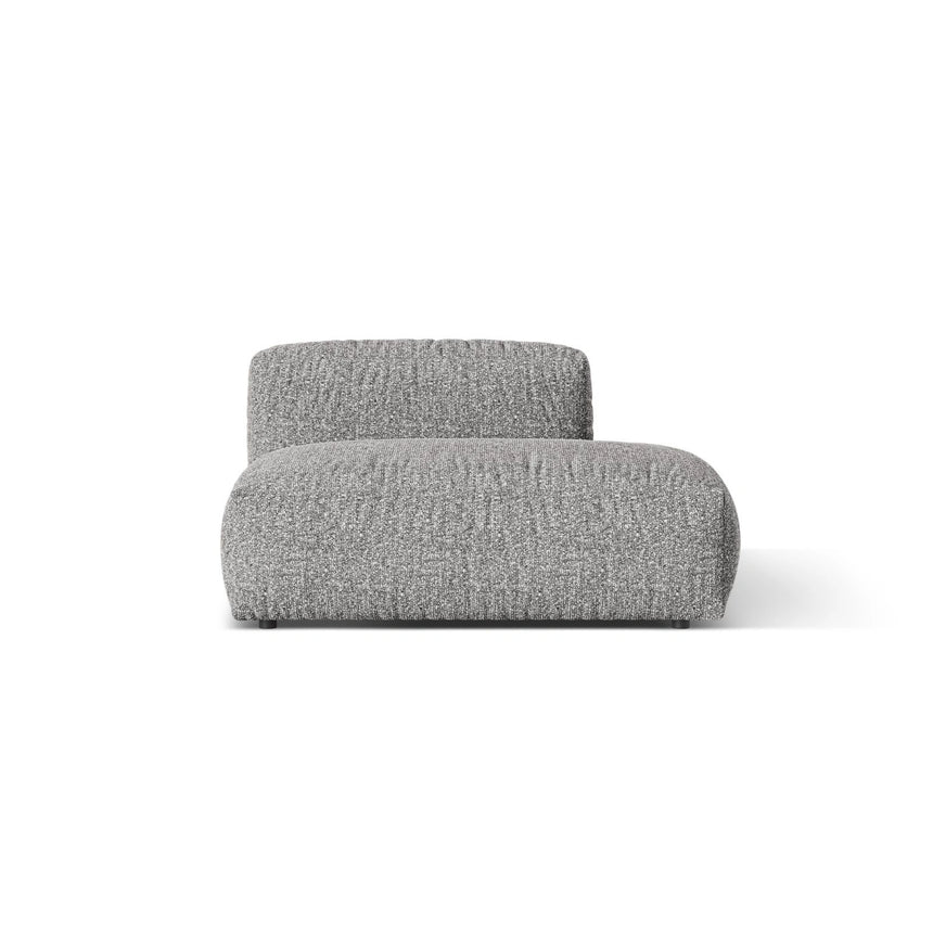 Martina Modulares Sofa Sitzelement, Rechte Seite, aus Boucle in Graphit (Monet Graphite), 133x106 cm
 von Micadoni – Bild 1