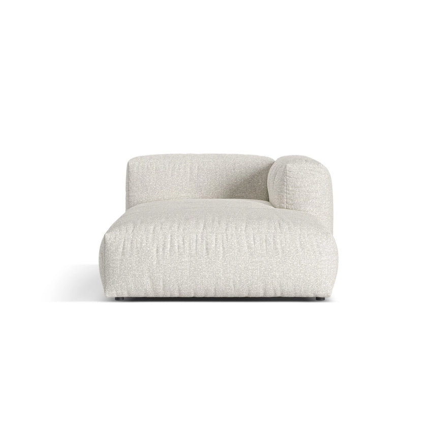 Martina Modulares Sofa Sitzelement, Rechte Seite, aus Boucle in Grau Beige meliert (Monet Pearl), 176x120 cm von Micadoni – Bild 1