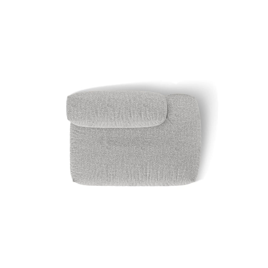 Martina Modulares Sofa Sitzelement, Rechte Seite, aus Boucle in Silber (Monet Silver), 133x106 cm
 von Micadoni – Bild 5