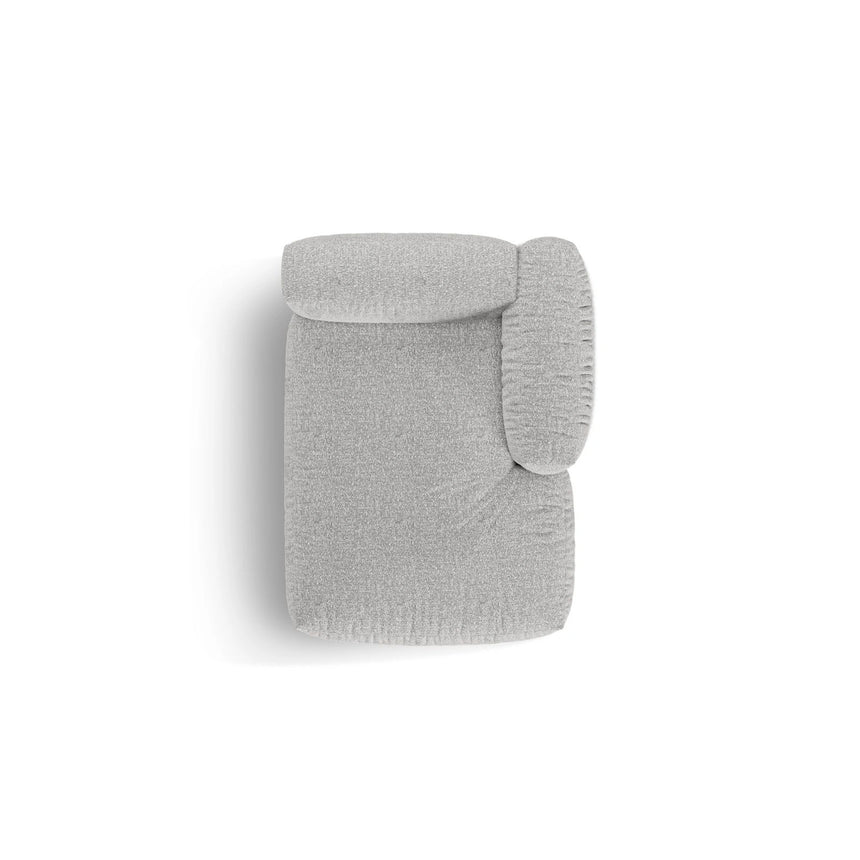 Martina Modulares Sofa Sitzelement, Rechte Seite, aus Boucle in Silber (Monet Silver), 176x120 cm von Micadoni – Bild 5