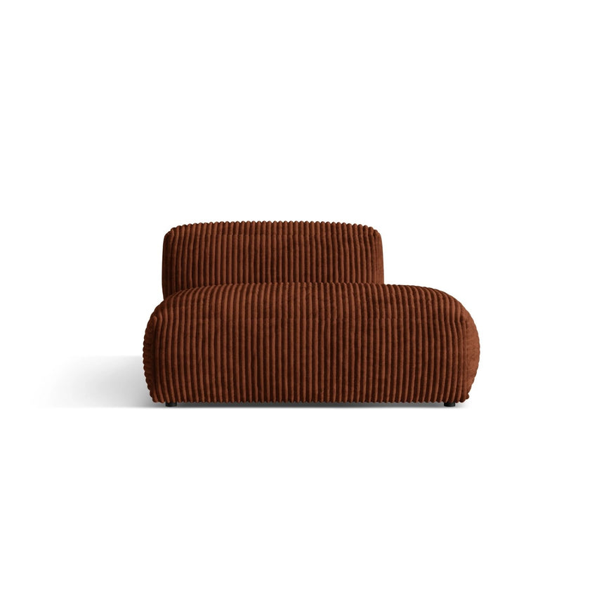 Martina Modulares Sofa Sitzelement, Rechte Seite, aus Cord in Brick (Tilia 52), 133x106 cm
 von Micadoni – Bild 1