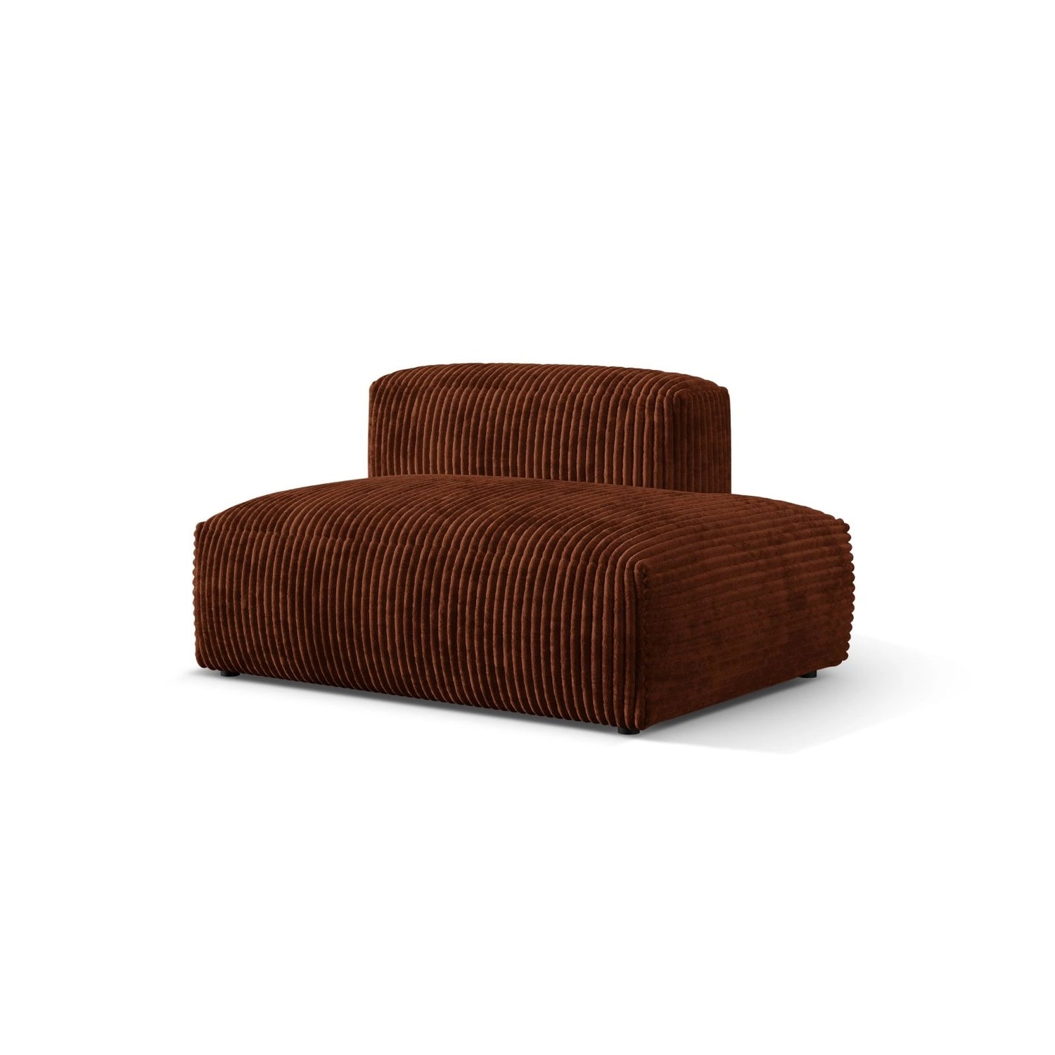 Martina Modulares Sofa Sitzelement, Rechte Seite, aus Cord in Brick (Tilia 52), 133x106 cm
 von Micadoni – Bild 3