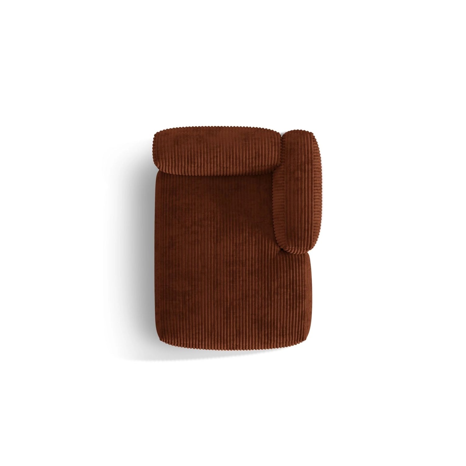 Martina Modulares Sofa Sitzelement, Rechte Seite, aus Cord in Brick (Tilia 52), 176x120 cm von Micadoni – Bild 5