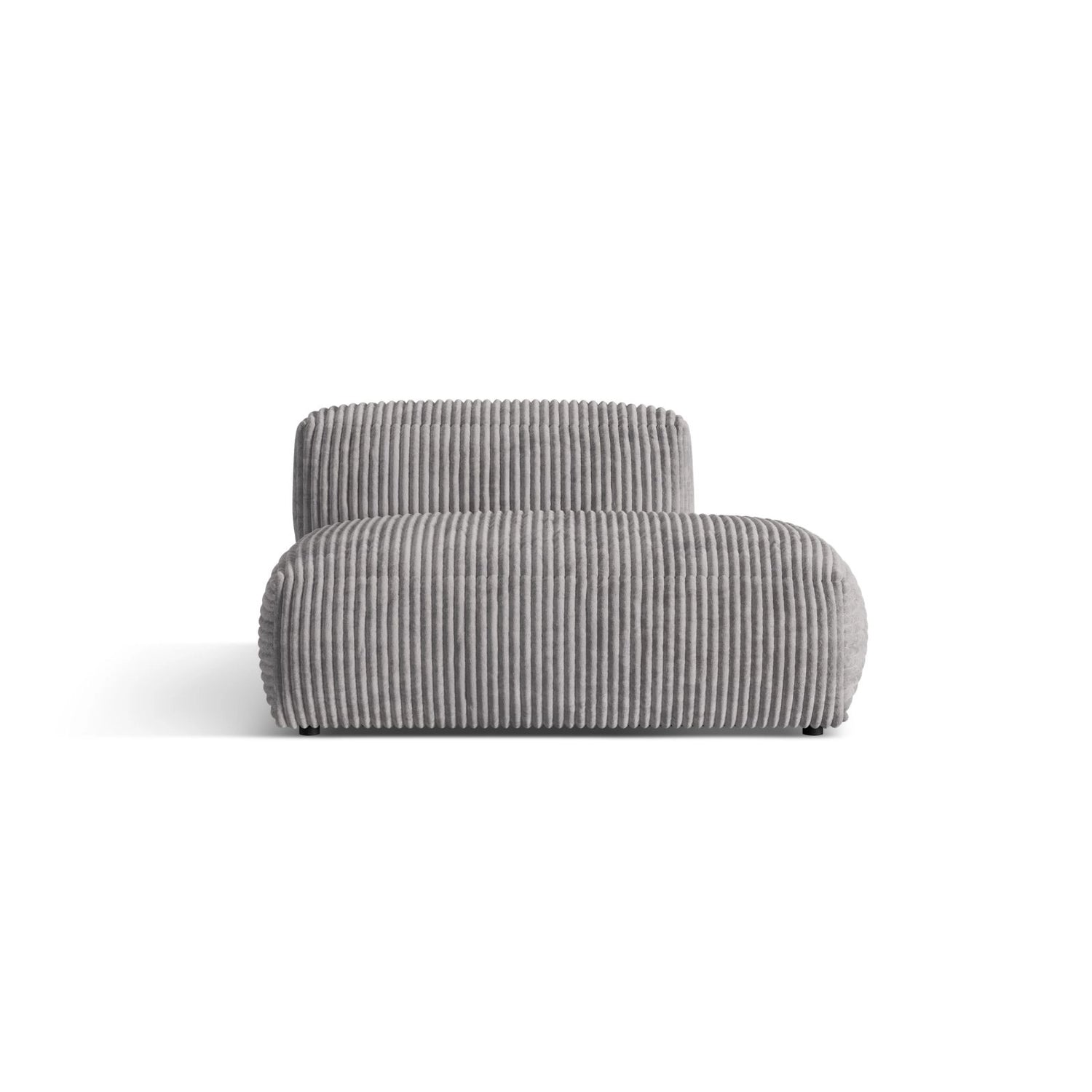 Martina Modulares Sofa Sitzelement, Rechte Seite, aus Cord in Hellgrau (Tilia 86), 133x106 cm
 von Micadoni – Bild 1