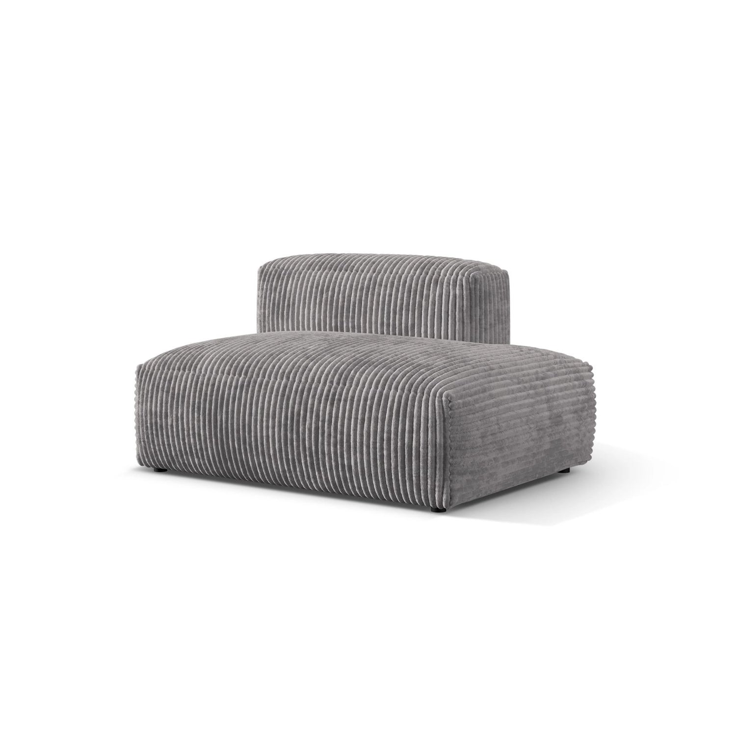 Martina Modulares Sofa Sitzelement, Rechte Seite, aus Cord in Hellgrau (Tilia 86), 133x106 cm
 von Micadoni – Bild 3