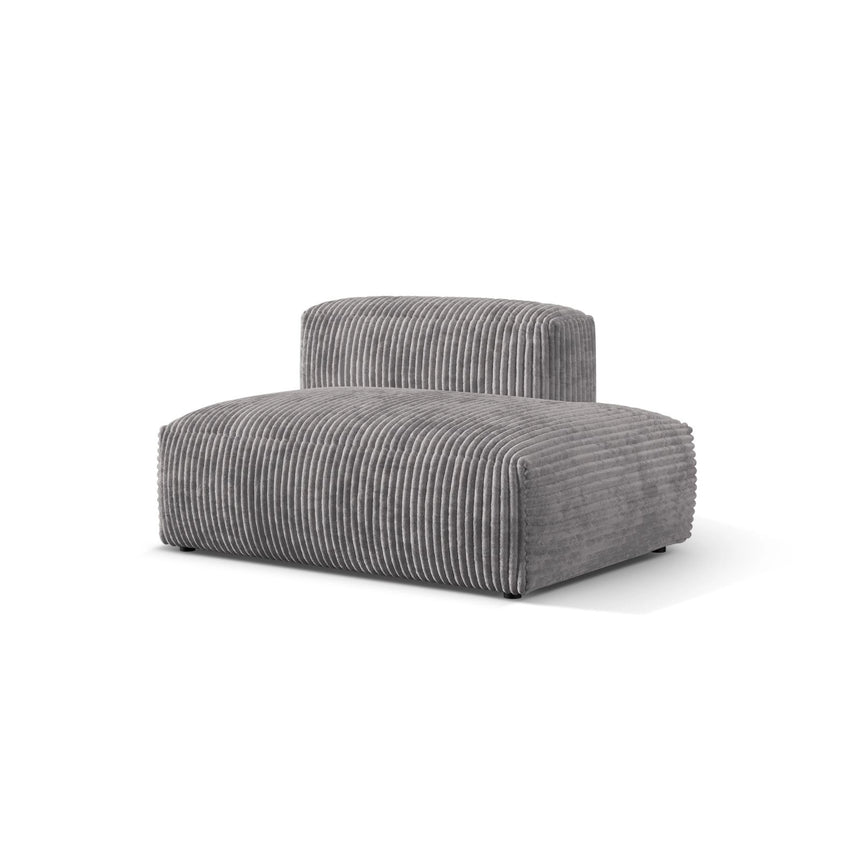 Martina Modulares Sofa Sitzelement, Rechte Seite, aus Cord in Hellgrau (Tilia 86), 133x106 cm
 von Micadoni – Bild 3