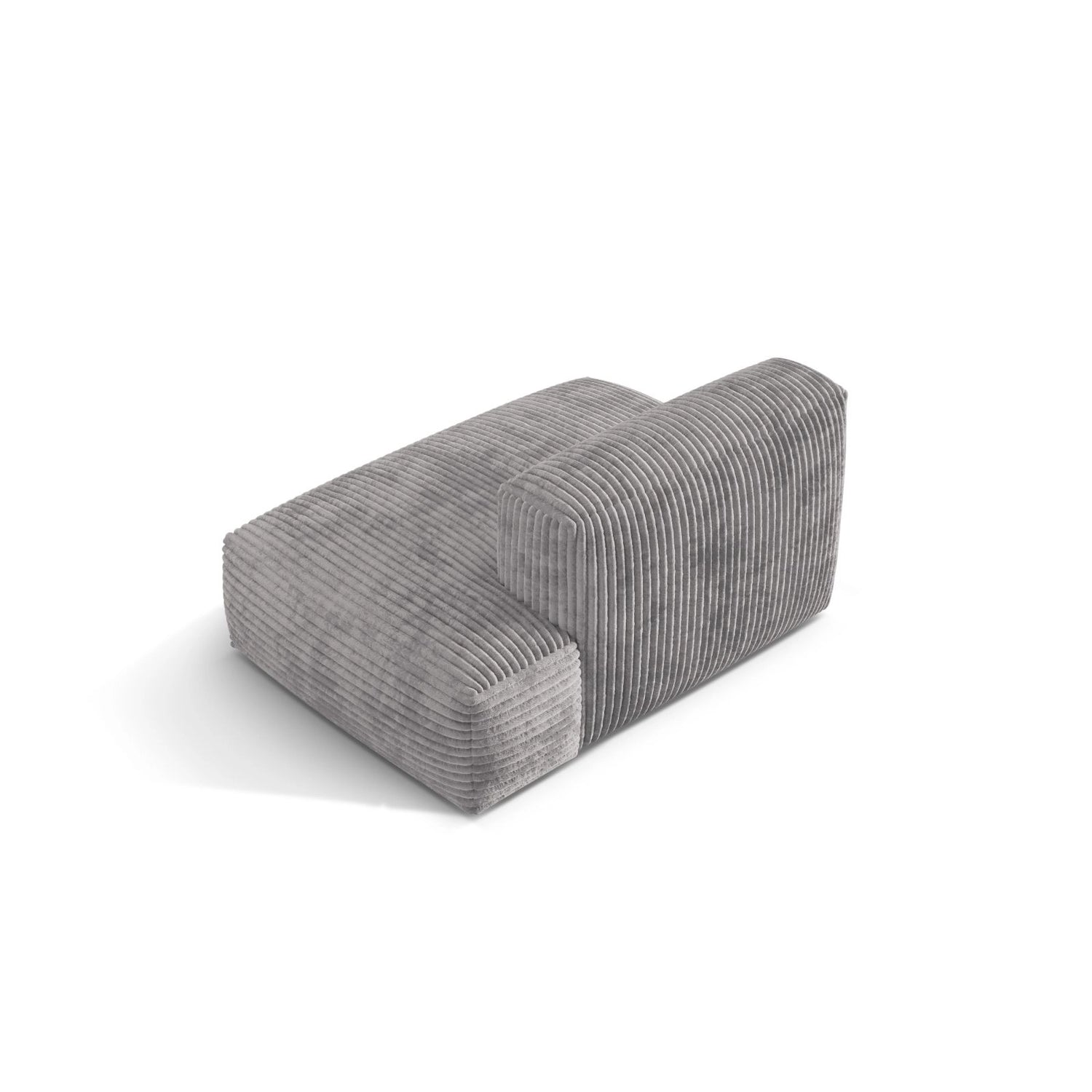 Martina Modulares Sofa Sitzelement, Rechte Seite, aus Cord in Hellgrau (Tilia 86), 133x106 cm
 von Micadoni – Bild 4