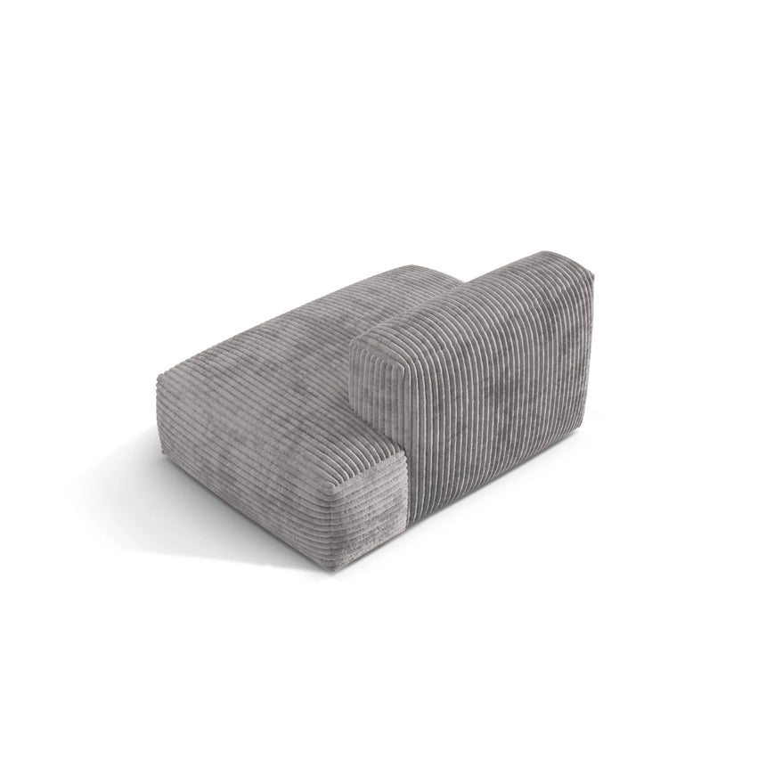Martina Modulares Sofa Sitzelement, Rechte Seite, aus Cord in Hellgrau (Tilia 86), 133x106 cm
 von Micadoni – Bild 4
