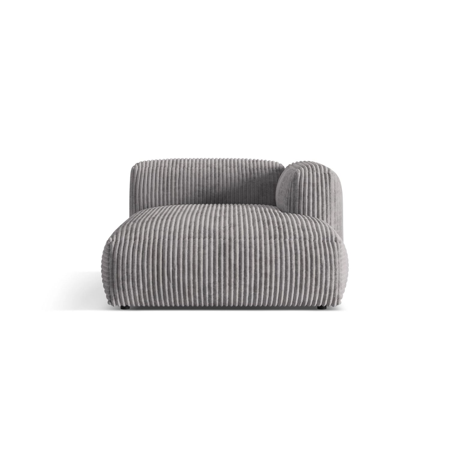 Martina Modulares Sofa Sitzelement, Rechte Seite, aus Cord in Hellgrau (Tilia 86), 176x120 cm von Micadoni – Bild 1