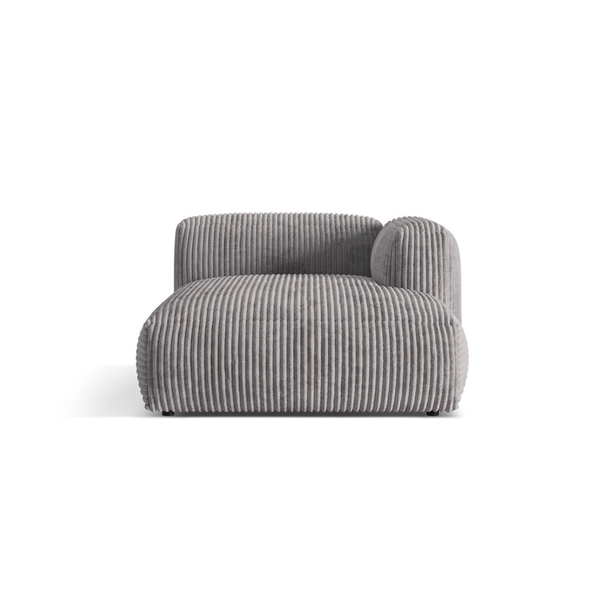 Martina Modulares Sofa Sitzelement, Rechte Seite, aus Cord in Hellgrau (Tilia 86), 176x120 cm von Micadoni – Bild 1