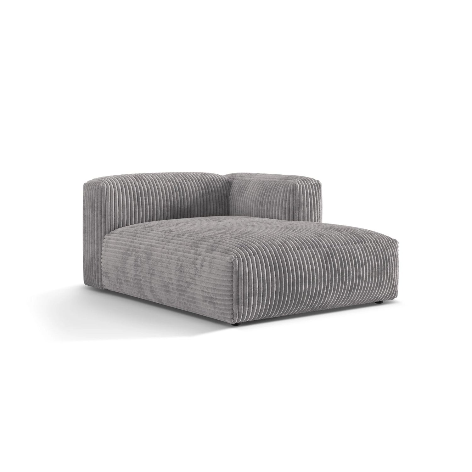 Martina Modulares Sofa Sitzelement, Rechte Seite, aus Cord in Hellgrau (Tilia 86), 176x120 cm von Micadoni – Bild 3