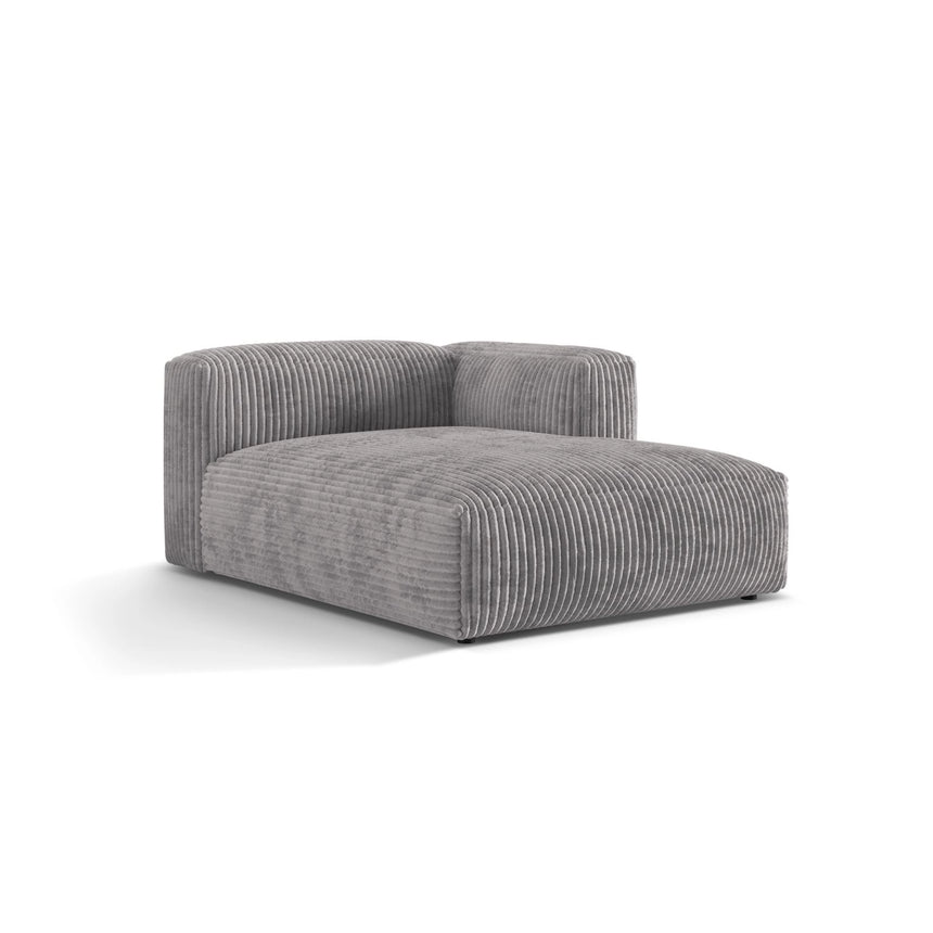 Martina Modulares Sofa Sitzelement, Rechte Seite, aus Cord in Hellgrau (Tilia 86), 176x120 cm von Micadoni – Bild 3