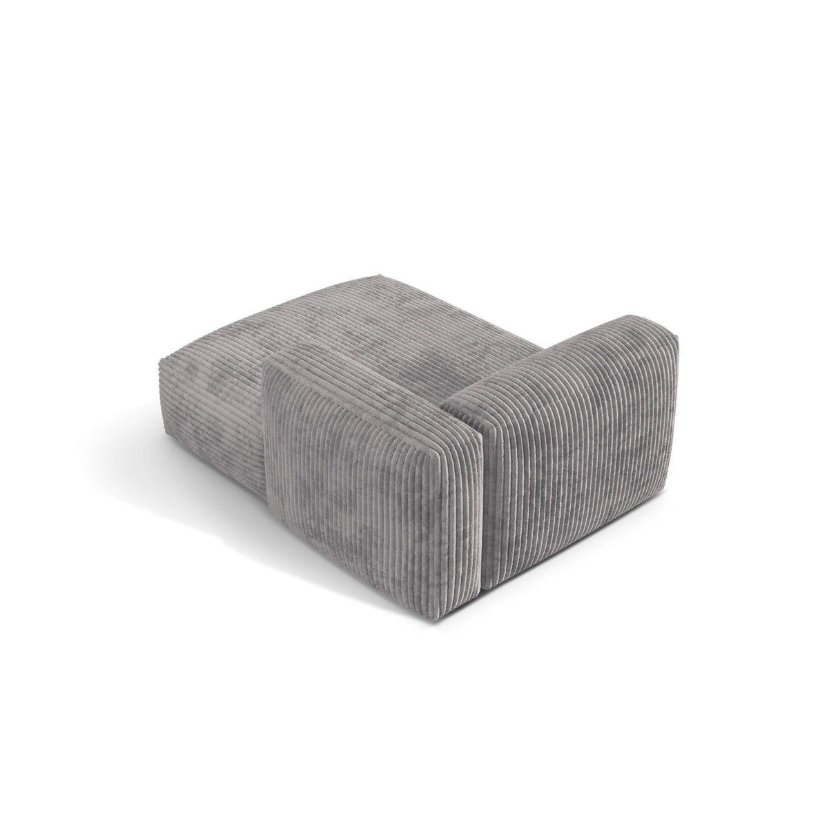 Martina Modulares Sofa Sitzelement, Rechte Seite, aus Cord in Hellgrau (Tilia 86), 176x120 cm von Micadoni – Bild 4