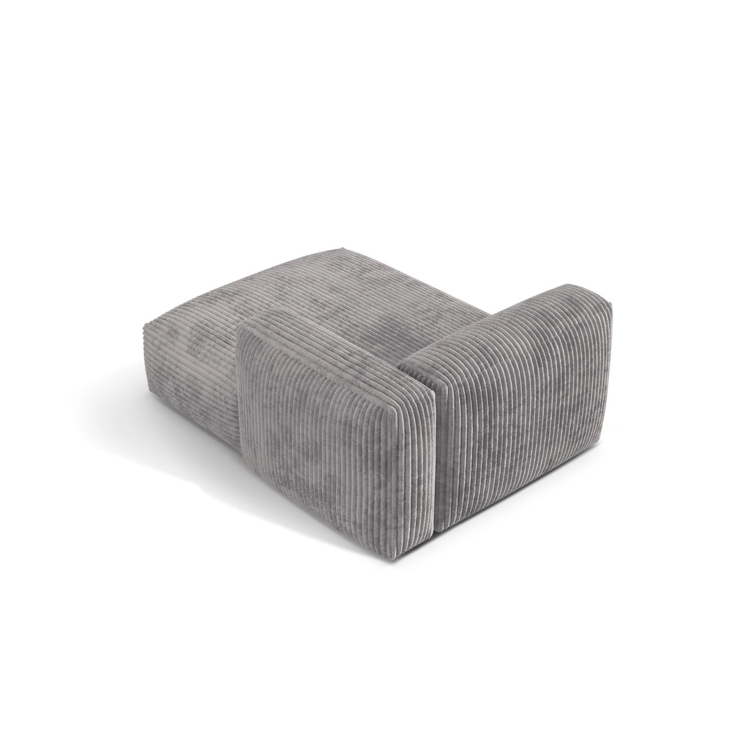 Martina Modulares Sofa Sitzelement, Rechte Seite, aus Cord in Hellgrau (Tilia 86), 176x120 cm von Micadoni – Bild 4