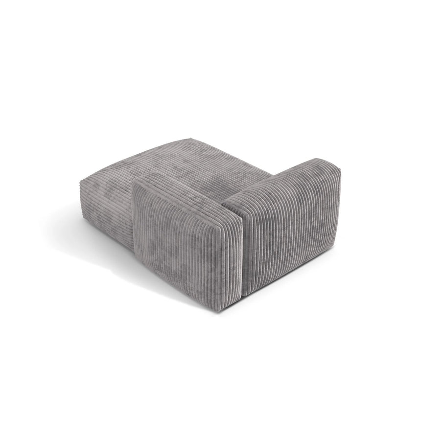 Martina Modulares Sofa Sitzelement, Rechte Seite, aus Cord in Hellgrau (Tilia 86), 176x120 cm von Micadoni – Bild 4