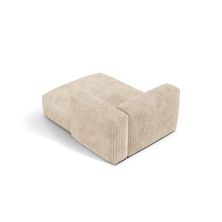 Martina Modulares Sofa Sitzelement, Rechte Seite, aus Cord in Leichtes Beige (Tilia 03), 176x120 cm von Micadoni – Bild 4