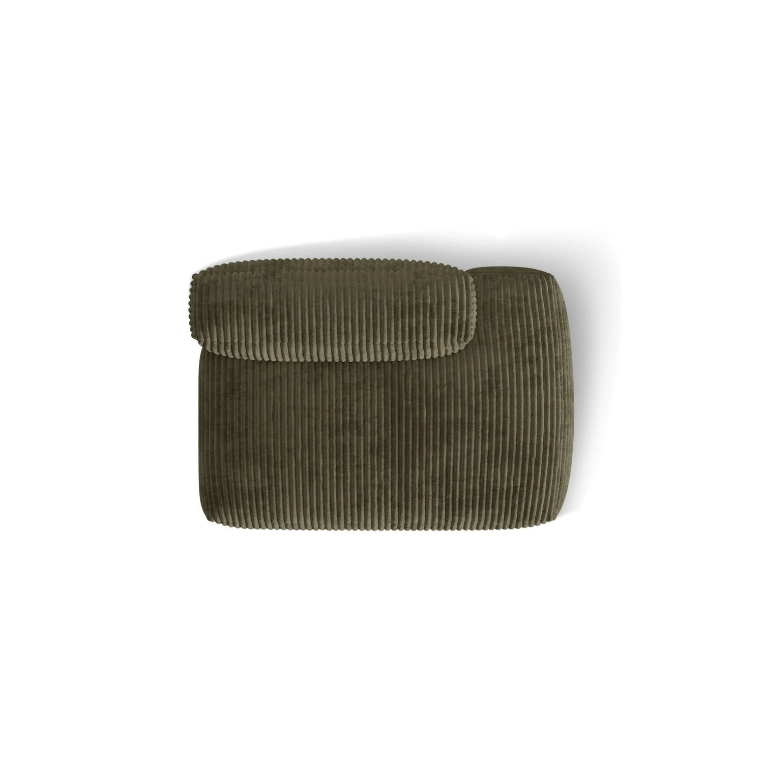 Martina Modulares Sofa Sitzelement, Rechte Seite, aus Cord in Moosgrün (Tilia 37), 133x106 cm
 von Micadoni – Bild 5
