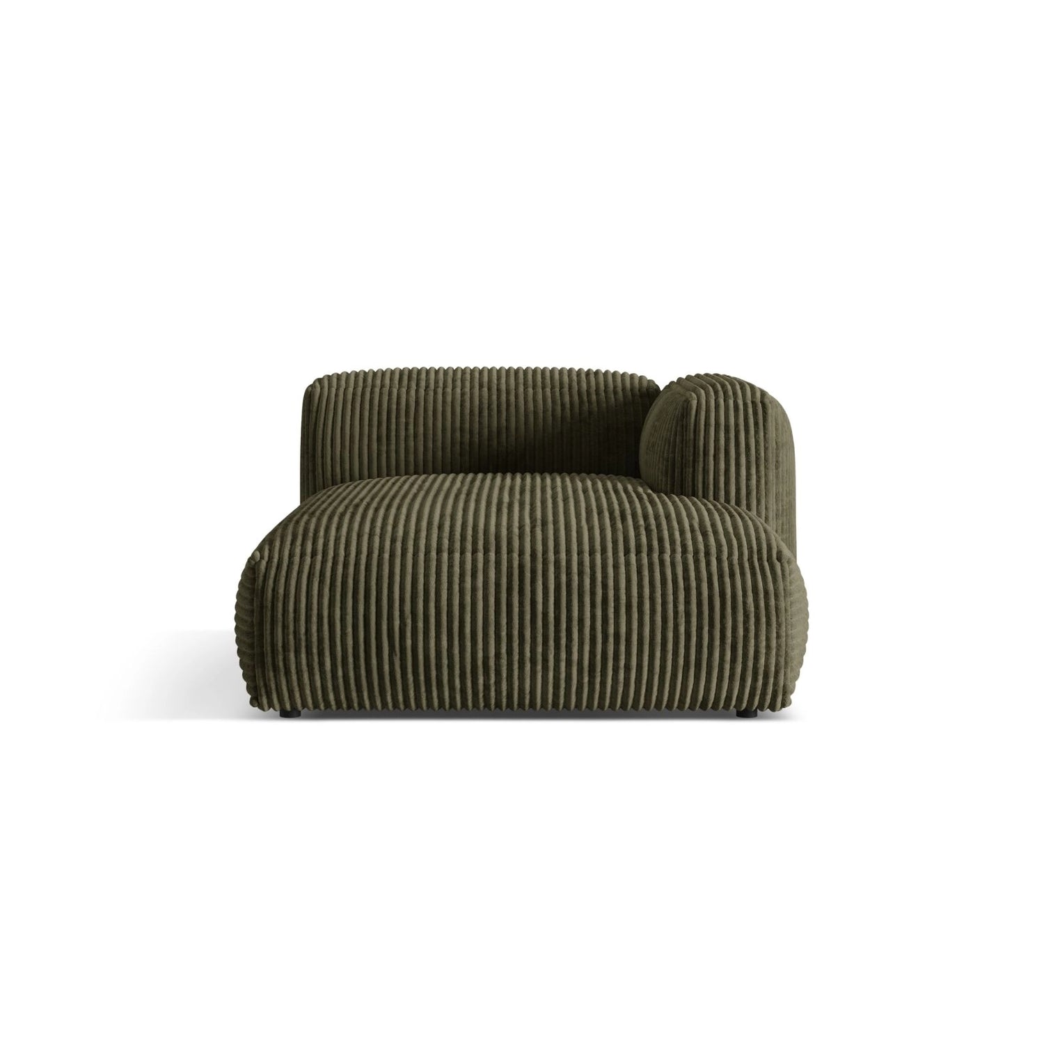 Martina Modulares Sofa Sitzelement, Rechte Seite, aus Cord in Moosgrün (Tilia 37), 176x120 cm von Micadoni – Bild 1