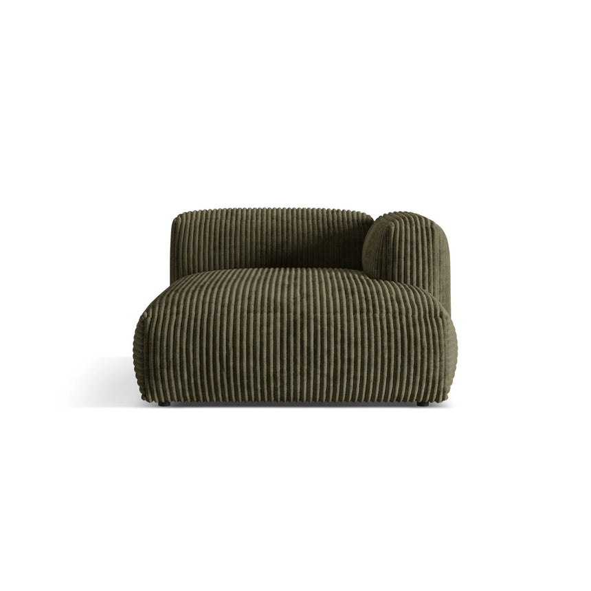Martina Modulares Sofa Sitzelement, Rechte Seite, aus Cord in Moosgrün (Tilia 37), 176x120 cm von Micadoni – Bild 1