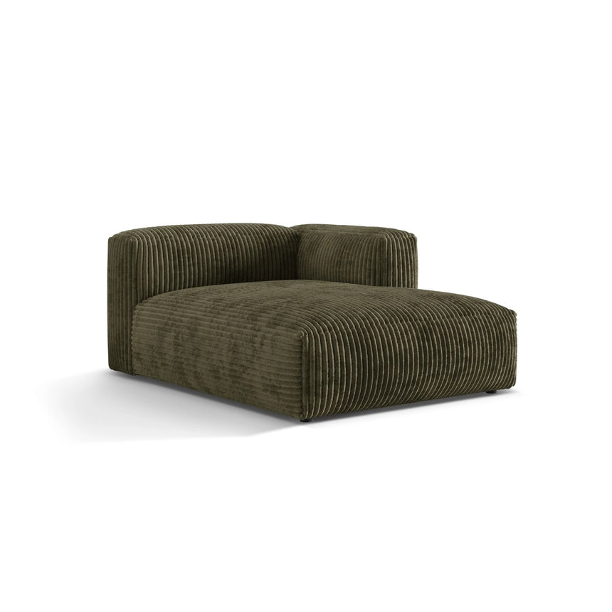 Martina Modulares Sofa Sitzelement, Rechte Seite, aus Cord in Moosgrün (Tilia 37), 176x120 cm von Micadoni – Bild 3
