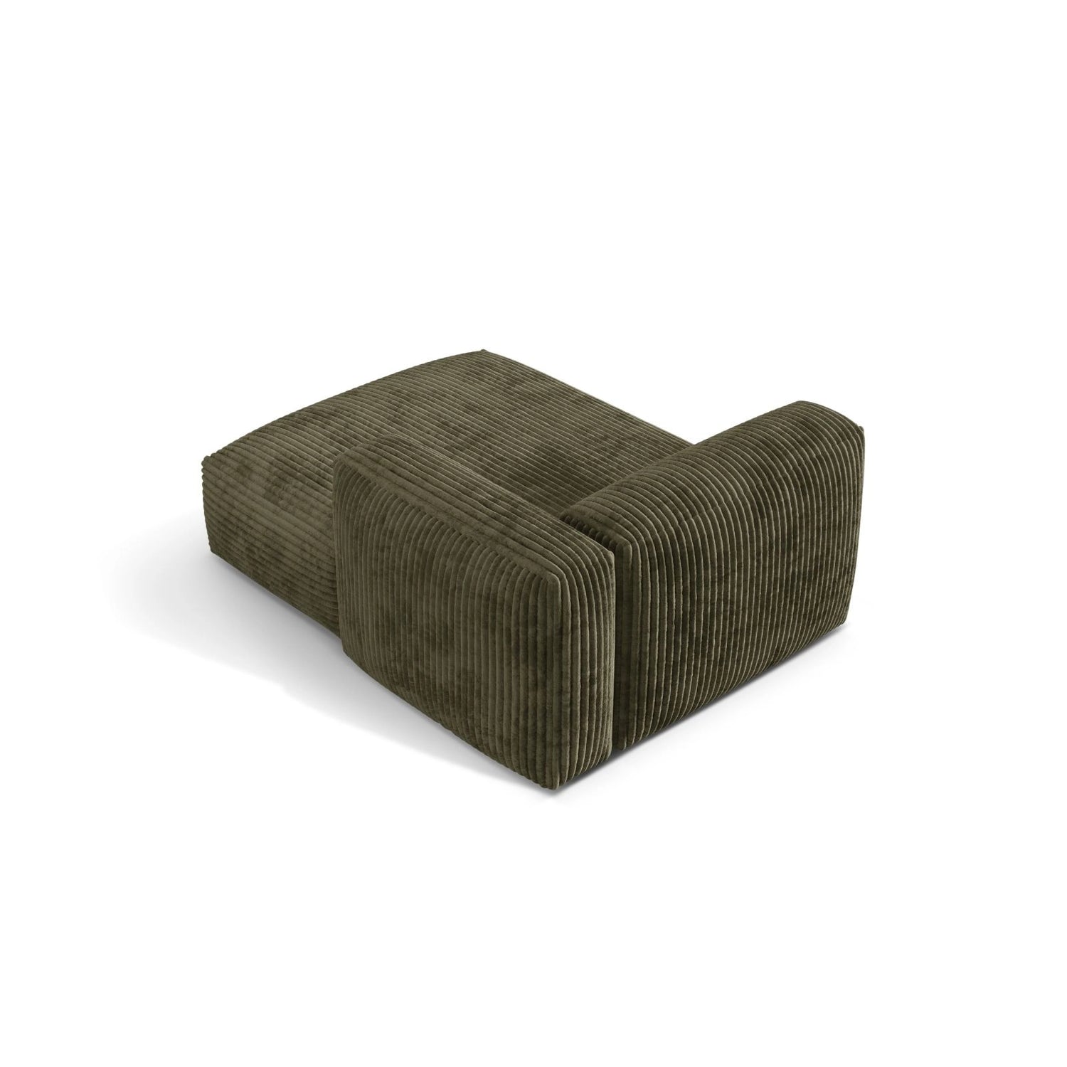 Martina Modulares Sofa Sitzelement, Rechte Seite, aus Cord in Moosgrün (Tilia 37), 176x120 cm von Micadoni – Bild 4