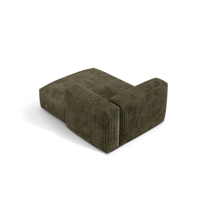 Martina Modulares Sofa Sitzelement, Rechte Seite, aus Cord in Moosgrün (Tilia 37), 176x120 cm von Micadoni – Bild 4