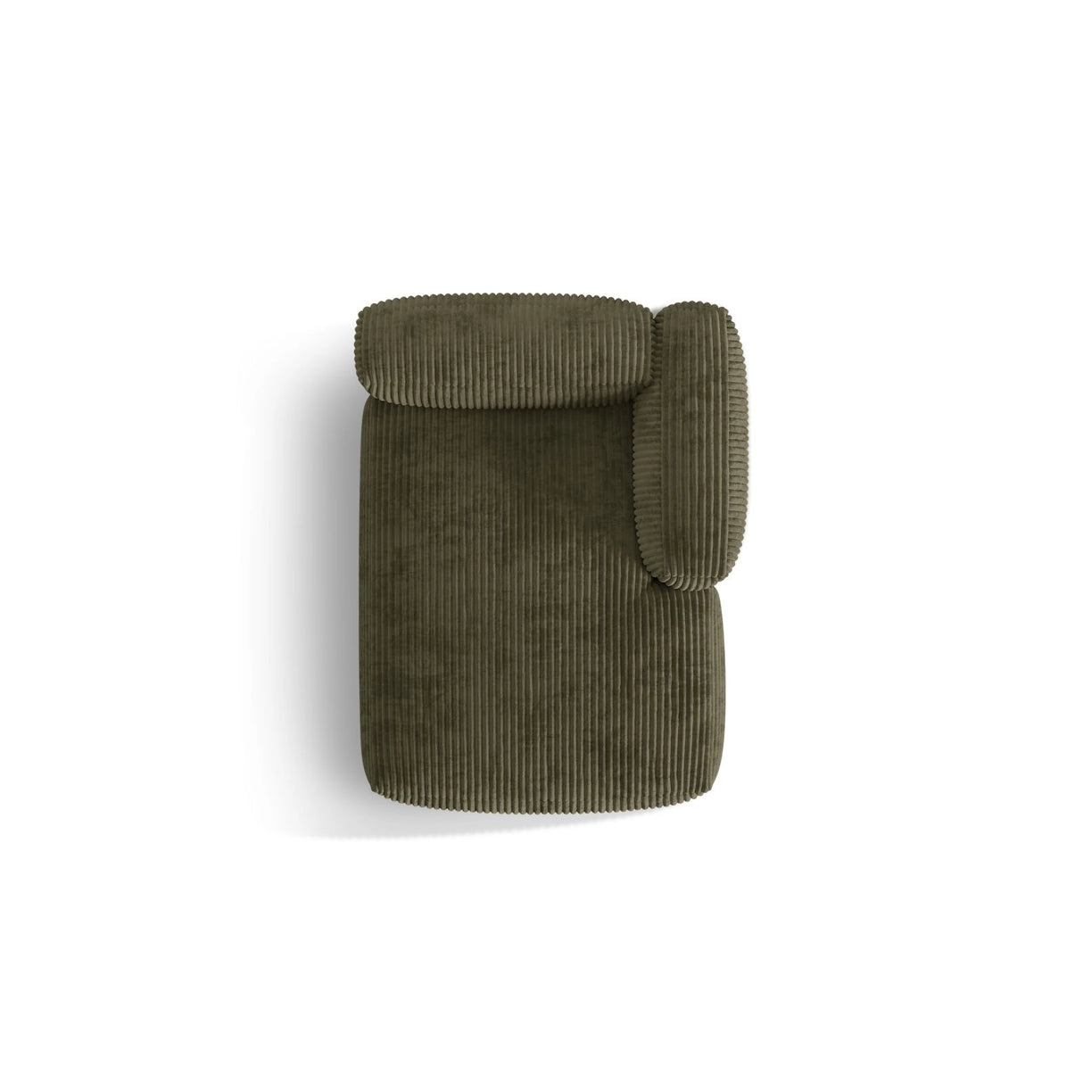 Martina Modulares Sofa Sitzelement, Rechte Seite, aus Cord in Moosgrün (Tilia 37), 176x120 cm von Micadoni – Bild 5