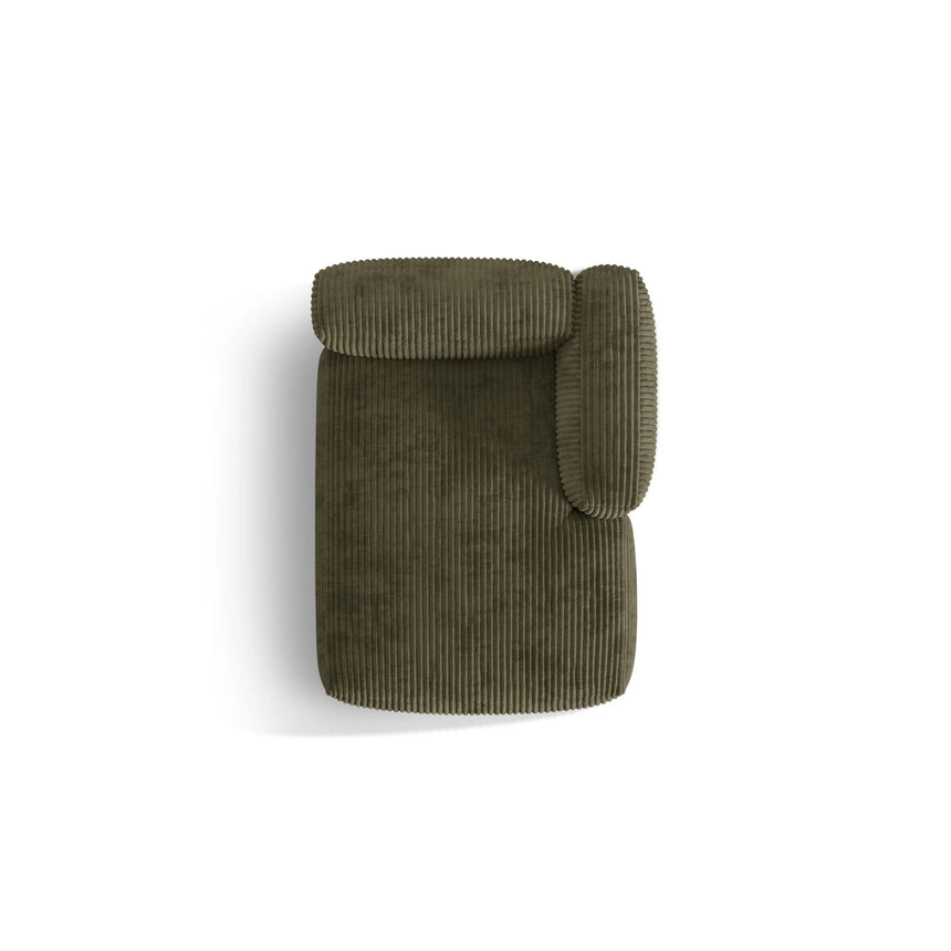 Martina Modulares Sofa Sitzelement, Rechte Seite, aus Cord in Moosgrün (Tilia 37), 176x120 cm von Micadoni – Bild 5