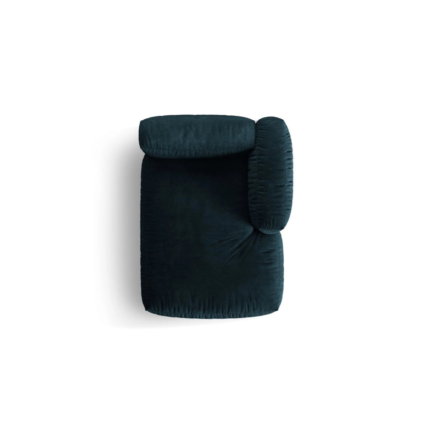 Martina Modulares Sofa Sitzelement, Rechte Seite, aus Samt in Deep Petrol (Vogue 13), 176x120 cm von Micadoni – Bild 5
