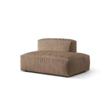 Martina Modulares Sofa Sitzelement, Rechte Seite, aus Samt in Dunkelbeige (Vogue 3), 133x106 cm
 von Micadoni – Bild 3