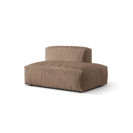 Martina Modulares Sofa Sitzelement, Rechte Seite, aus Samt in Dunkelbeige (Vogue 3), 133x106 cm
 von Micadoni – Bild 3