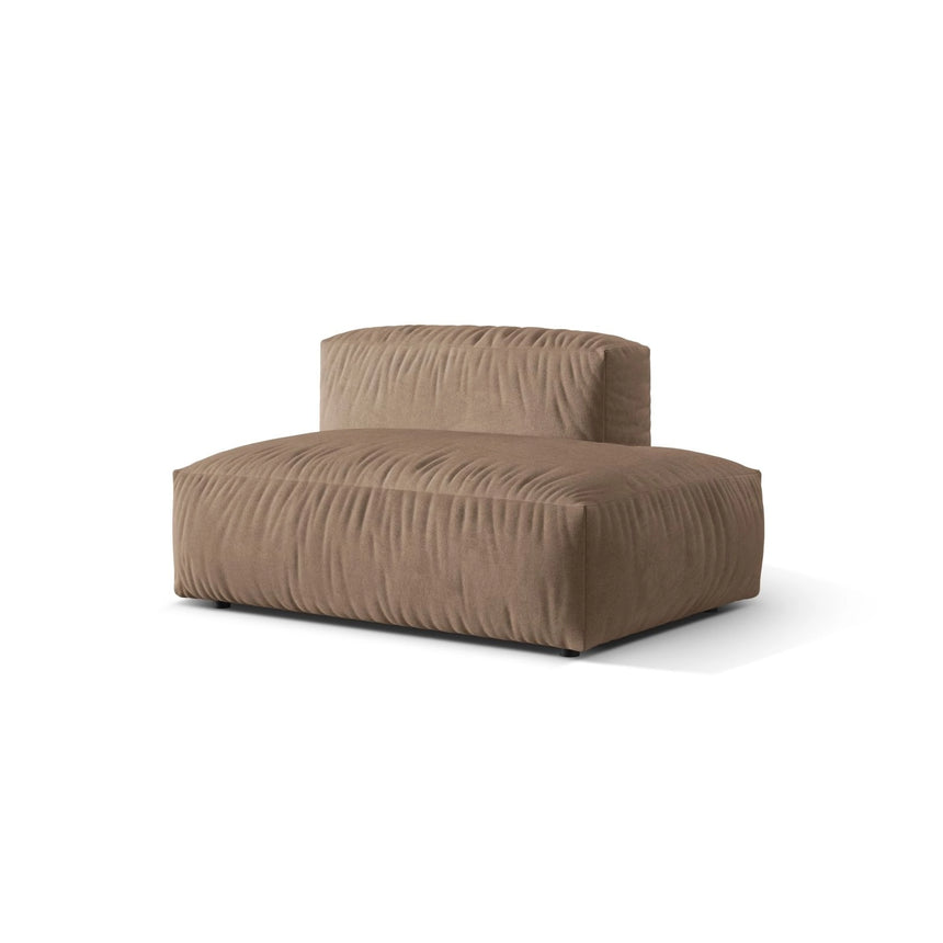 Martina Modulares Sofa Sitzelement, Rechte Seite, aus Samt in Dunkelbeige (Vogue 3), 133x106 cm
 von Micadoni – Bild 3