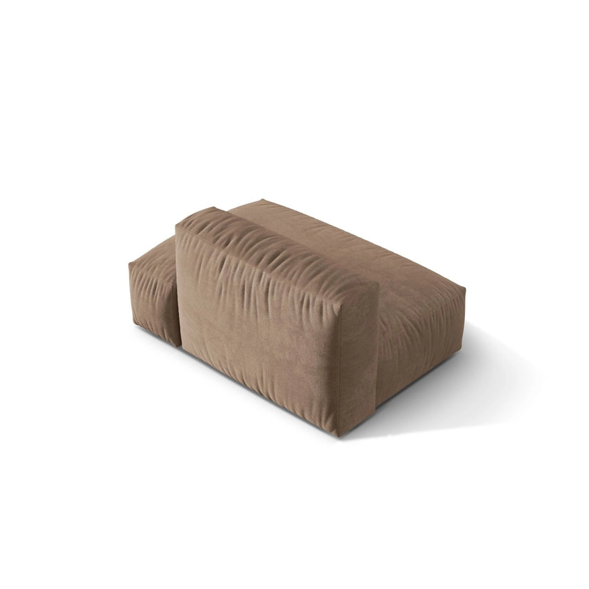 Martina Modulares Sofa Sitzelement, Rechte Seite, aus Samt in Dunkelbeige (Vogue 3), 133x106 cm
 von Micadoni – Bild 4