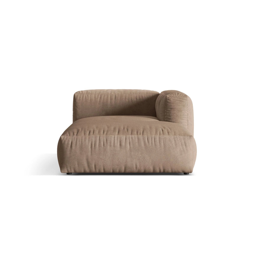 Martina Modulares Sofa Sitzelement, Rechte Seite, aus Samt in Dunkelbeige (Vogue 3), 176x120 cm von Micadoni – Bild 1