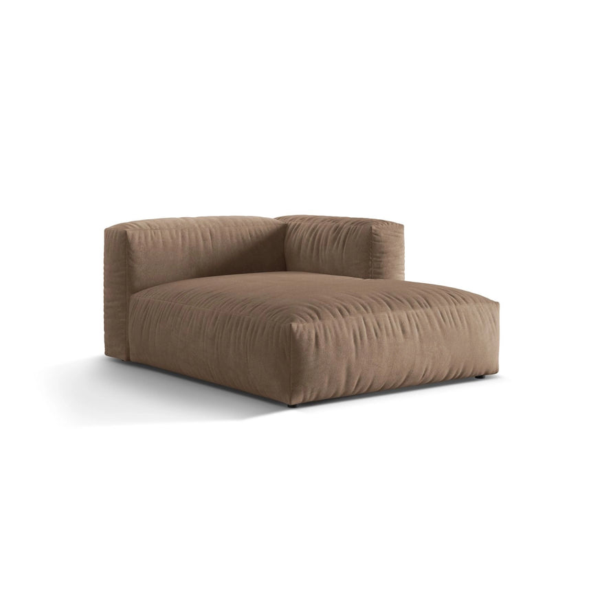 Martina Modulares Sofa Sitzelement, Rechte Seite, aus Samt in Dunkelbeige (Vogue 3), 176x120 cm von Micadoni – Bild 3