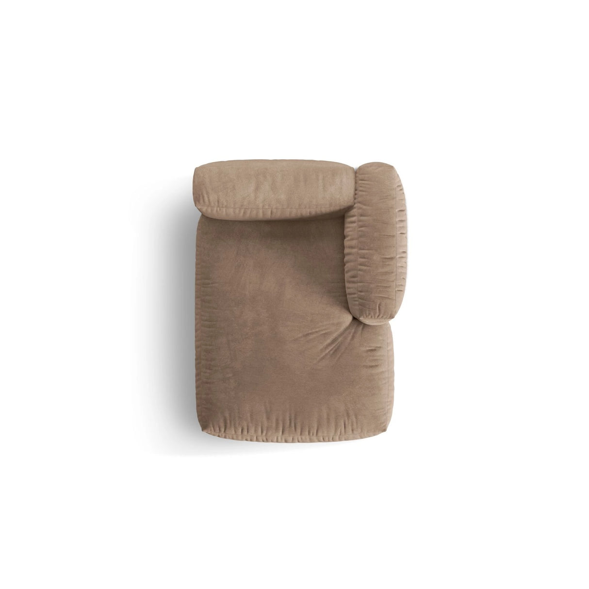 Martina Modulares Sofa Sitzelement, Rechte Seite, aus Samt in Dunkelbeige (Vogue 3), 176x120 cm von Micadoni – Bild 5