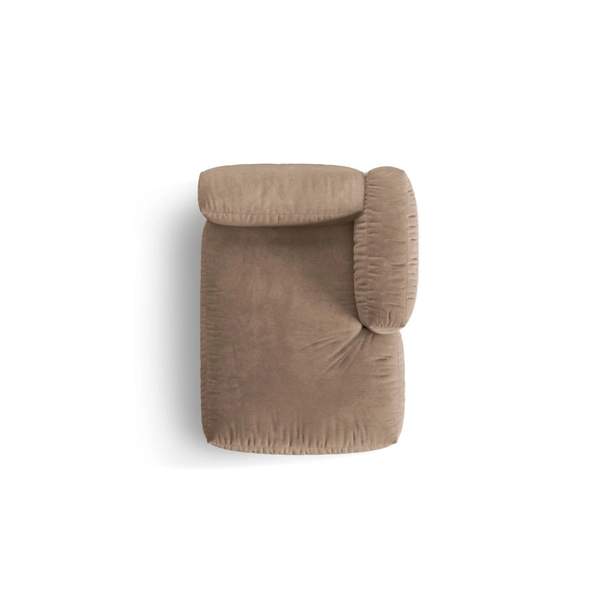 Martina Modulares Sofa Sitzelement, Rechte Seite, aus Samt in Dunkelbeige (Vogue 3), 176x120 cm von Micadoni – Bild 5