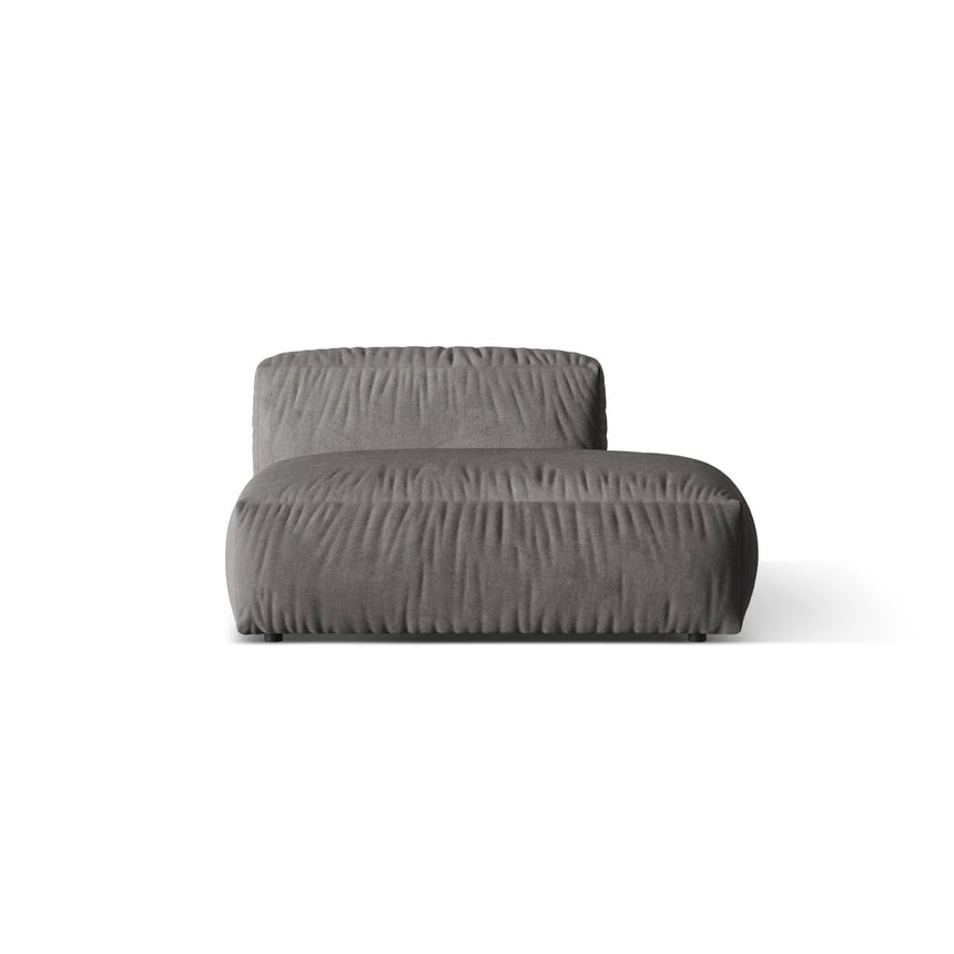 Martina Modulares Sofa Sitzelement, Rechte Seite, aus Samt in Grau (Vogue 15), 133x106 cm
 von Micadoni – Bild 1