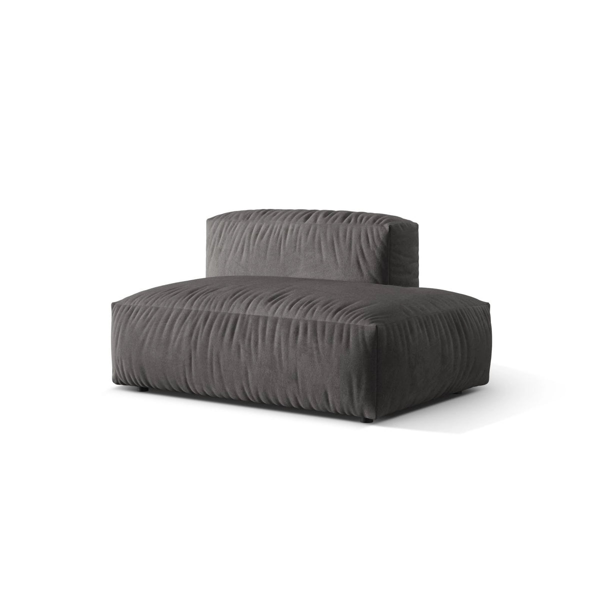 Martina Modulares Sofa Sitzelement, Rechte Seite, aus Samt in Grau (Vogue 15), 133x106 cm
 von Micadoni – Bild 3